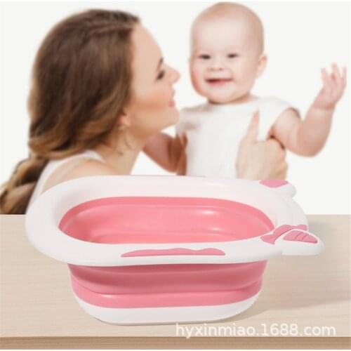 Portable Plastic Foldable Infant Baby Newborn Babies Bath Tubs Bathtub Washbowl Feet-Washing Basin