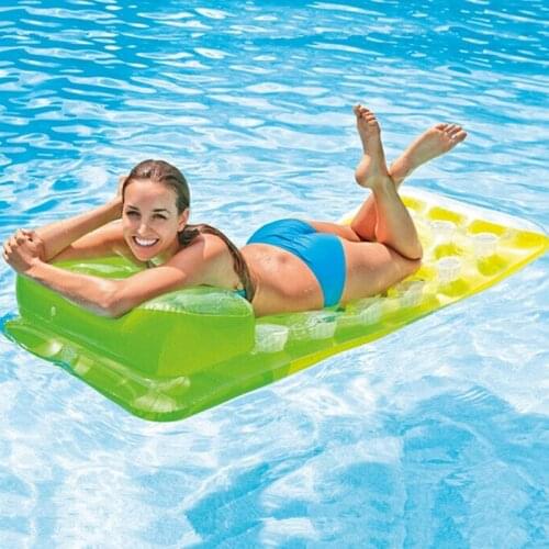Luxury Inflatable Floating Row Thicken The Floating Bed Floating Row With Pillows Single Recliner Beach Party Swimming Pool