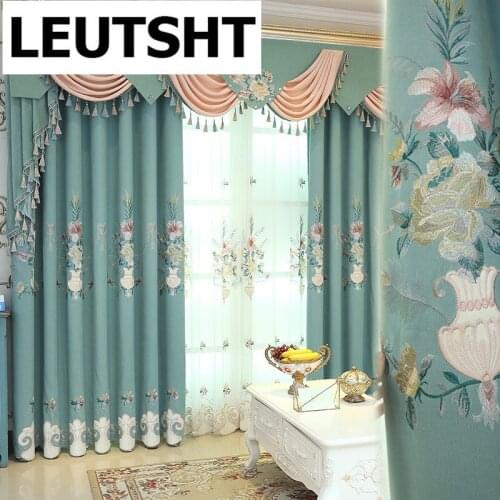 European-style Curtains for Living Room Bedroom Luxury Villa Guest Curtains Embroidered Curtains Finished Product Customization
