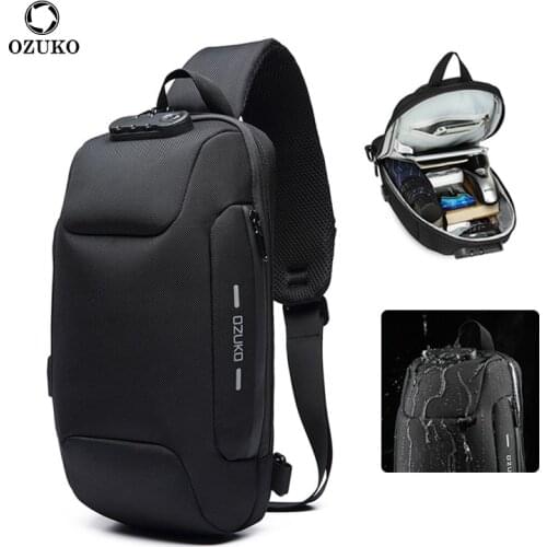 OZUKO 2021 New Multifunction Crossbody Bag for Men Anti-theft Shoulder Messenger Bags Male Waterproof Short Trip Chest Bag Pack