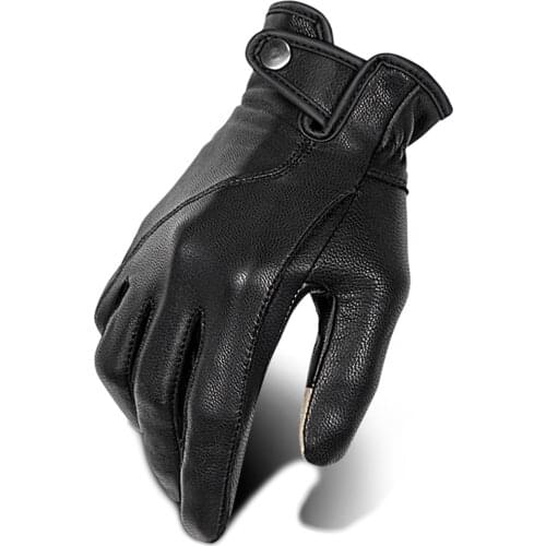 Sheepskin Genuine Leather Bicycle Gloves Waterproof Motorcycle Gloves Touch Screen Non-slip Motorbike Riding Gloves For Winter