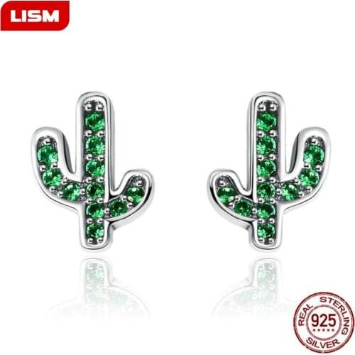 2 Color SALE 925 Sterling Silver Dazzling Plant Cactus Stud Earrings for Women & Girls Sterling-Silver-Jewelry