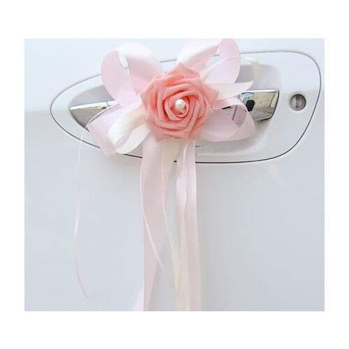 10/20/50pcs Beautiful Wedding Car Flower Knot Door Handles Rearview Mirror Decorations Festival Supplies