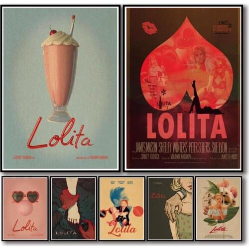 18 Designs Adrian Lyne Movie Lolita Kraftpaper Poster Artwork Fancy Wall Sticker for Coffee House Bar A3