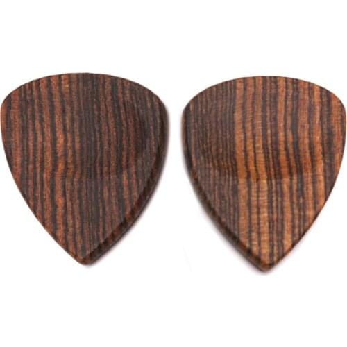 2 Pcs Wood Acoustic Bass Electric Guitar Pick Paddles Gold Sandalwood