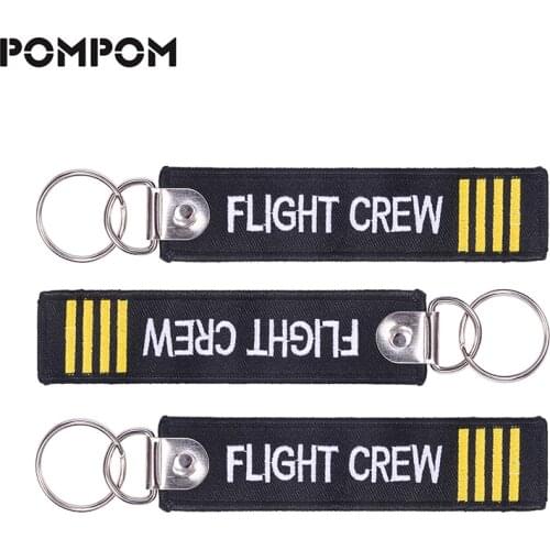 3 PCS/LOT Flight Crew Keychain Aviation Gifts for Pilot Key chain Embroidery Keychain Keying Crew Tag llaveros aviacion Jewelry