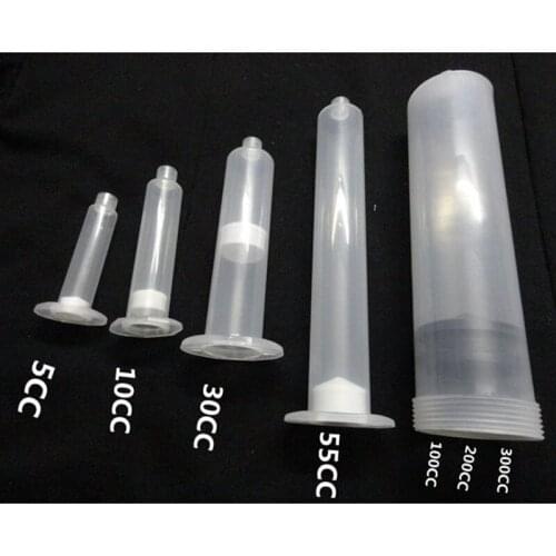 5pcs/lot Transparent Plastic USA Type Fluid Dispenser 3/5/10/30/55/100/200CC Dispensing Syringe Barrel Glue Adhesive Dispenser
