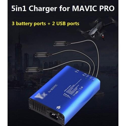 5 in 1 Fast Smart Battery Multi Balance Charging Hub Adapter For DJI Mavic 2 Drone Remote Controller&Battery&Phone Charger HUB