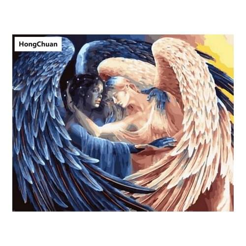 5D DIY full square/round diamond painting diamond embroidery angel couple diamond inlaid cross stitch home decoration gift