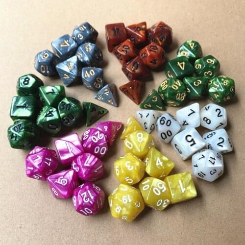 7PCs/lot Acrylic Dice D4 D6 D8 D10 D12 D20 Polyhedral Dices for Desktop Table Board Game Dice Set High Quality