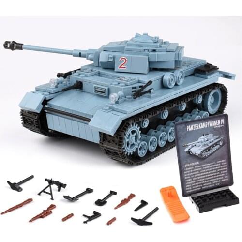 716+pcs Construction Block Military German King Tiger Tank Building Blocks Army Soldier Weapon Bricks Children Gift Toy