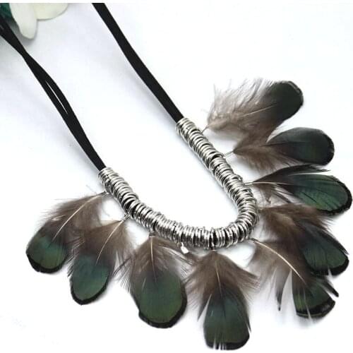 Promotions Feather Necklace Fashion Long Women Jewelry Vintage Statement Necklace Collares Femme Hot Sale Bijoux N15613