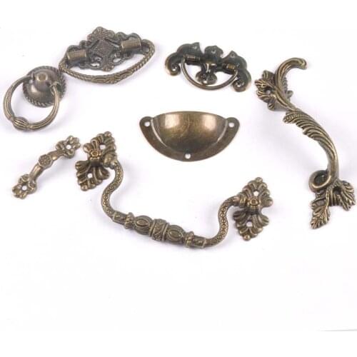 European Retro Antique Striped Carved Furniture Handles Kitchen Pulls Jewelry Box Cupboard Cabinet Knobs Drawer Door c2265