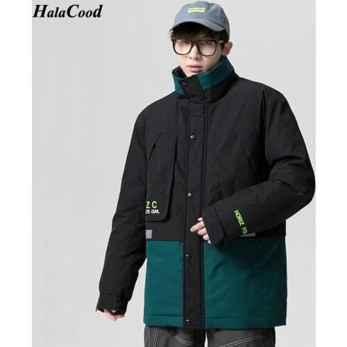 HALACOOD Korean Mens Winter Warm Parka Down Jackets Thicken Men Casual Oversized Long Down Coats Plus Size Man Military Parkas