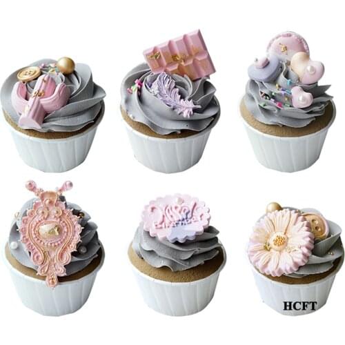 Artificial fake cake photography props bakery house store shop decor chocolate flower heart happy birthday cup cake model