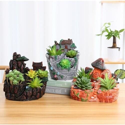 Combination Resin Succulent Flower Pot Simulation Creative Personality Decorative Plant Flower Stand Garden Potted Ornaments