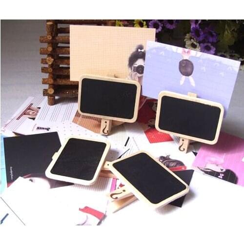 Creative Mini blackboard message Wooden Clips Label clip for leave message Office Supplies