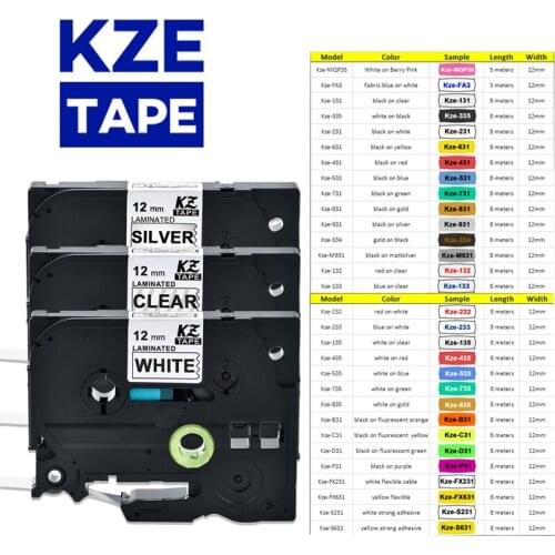 3 Pcs Compatible Brother Label Tape Tze-231 Multi-Color Laminated Ribbon Tze Tape For Brother p-Touch Printer Pt-E500W Pt-E100B