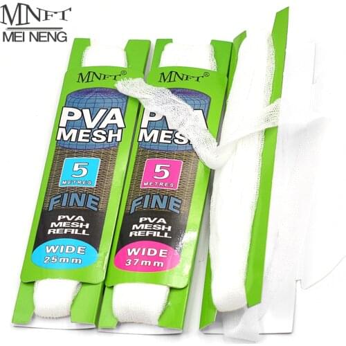 MNFT 4Pcs 37mm*5m&25mm*5m PVA Refill Mesh Carp Fishing Mesh Bait Hold Bag Wholesale Dropshipping Fishing Tackle Accessories