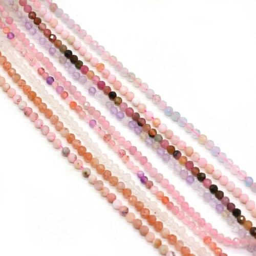 Natural Stone Loose Beads Faceted Tourmaline Fluorite for Jewelry Making Diy Women Handmade Bracelet Necklace Accessories