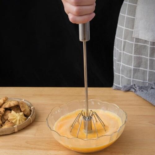 Semi Automatic Egg Beater 304 Stainless Steel Egg Whisk Manual Hand Mixer Self Turning Egg Stirrer Kitchen Accessories Egg Tools