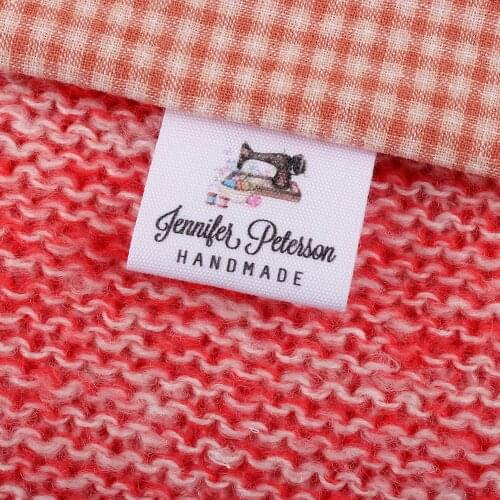 Custom Handmade Fabric Clothing Labels, Tags, With Love, Personalise Tags, Sewing Knitted, Handsewn SewingClothing (MD2120)