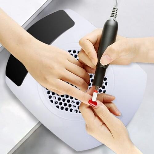 80W Nail Dust Suction Nail Gel Polish Dust Collector Vacuum Cleaner Manicure Machine Tools Dust Collecting Bag Nail Art Tools