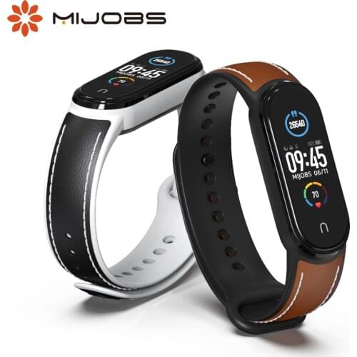 New Style Strap For Mi Band 6 5 Strap Genuine Leather for Xiaomi Mi Band 5 Bracelet Wristband Correa Xiomi Miband 5 Replacement