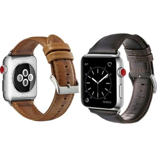 Classic Leather Strap for Apple Watch series 5 4 3 2 1 Watchband 38 42 MM Bracelet for iWatch Replacement Band 40 44mm