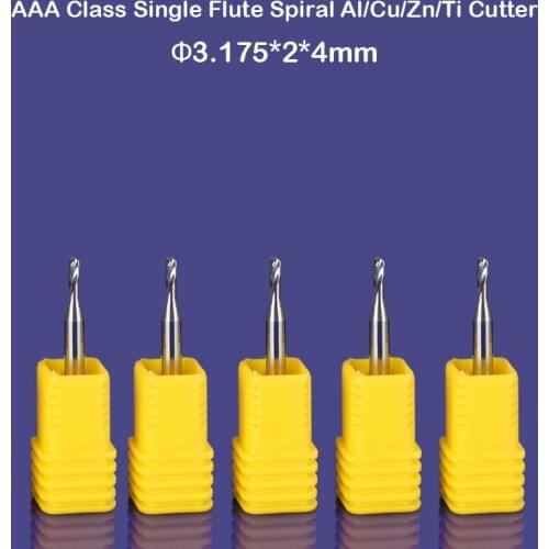 Diameter 1/8" 2mmx4mm One Flute Aluminium Cutter Cutting Tools Bits by Imported Tungsten Steel Solid Carbide
