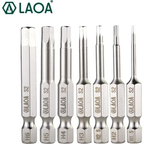 LAOA 50mm/100mm/150mm Hexagon Electric Screwdriver Bits S2 Screwdriver Head with Magnetic Allen Driver Bits