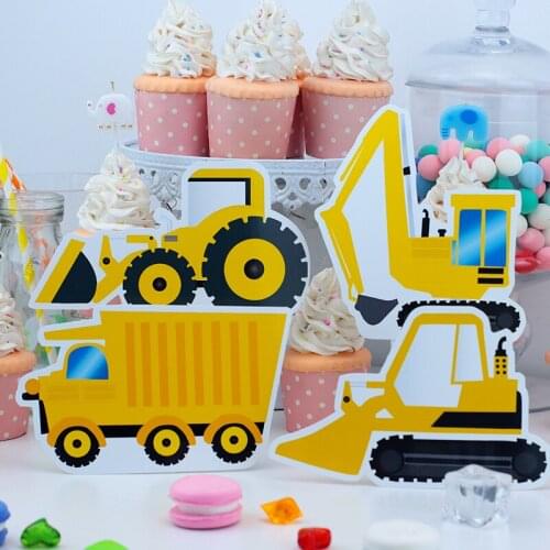 Construction Trucks Theme Party Table Centerpiece Digger Decorations Kids Event Birthday Party Decorations Supplies