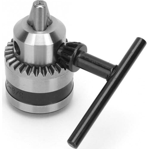 Lightweight Key Type Drill Chuck 0.6-6mm Range 3/8-24UNF Taper Mounted Drill Chuck With 1/4 Hex Shank 3/8 Thread Extension Rod