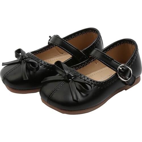 Toddlers Girls Leather Shoes Small Kids Flats Mary Janes Soft Comfortable High Quality Bow Sweet Cute Princess Classic 21-30 New