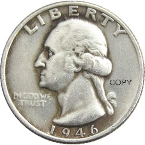 US 1946P/D/S Washington Quarter Silver Plated Copy Coin