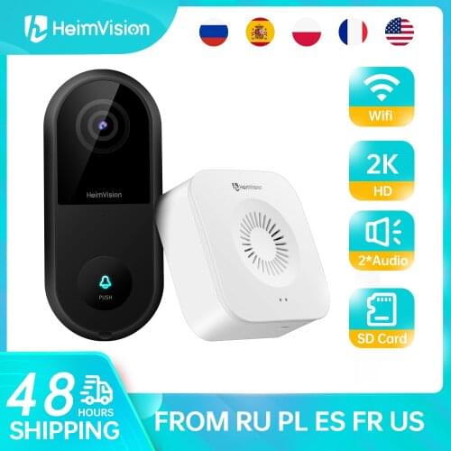 HeimVision Greets C1 2K Video Doorbell Camera Wireless Chime Wider View 2-Way Audio Night Vision Waterproof 24/7 Security Camera