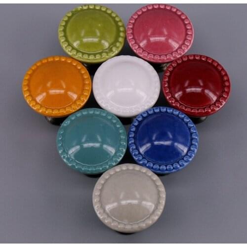 1x Pastorale Ceramic Knobs DIY Drawer Cupboard Pull Handle Furniture Kitchen & Bathroom Cabinet and Drawer Knobs with Screws