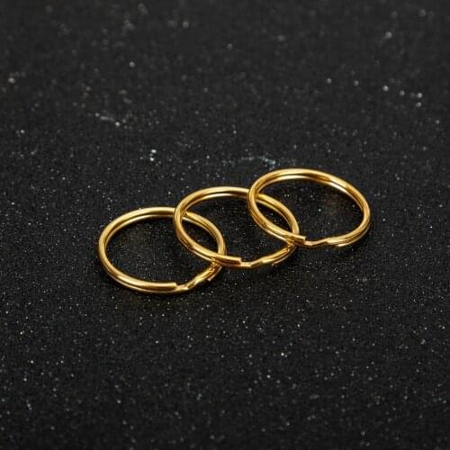 20Pcs 1.5x25mm Gold Antique Bronze Color Round Blank Double Loop Split Key Ring Holder for DIY Keyfob Keychain Jewelry Making