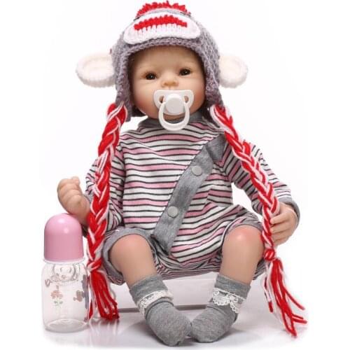 52cm Silicone Lifelike Bonecas Baby Reborn Realistic Magnetic Pacifier Bonecas Bebe Reborn De Silicone Doll Birthday Gifts