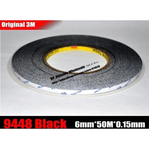 6mm* 50 meter) 3M Double Sided Adhesive Tape Sticky for Foam, Nameplate, Logo, Plastic Film, Tablet Phone Screen Glass Mirror