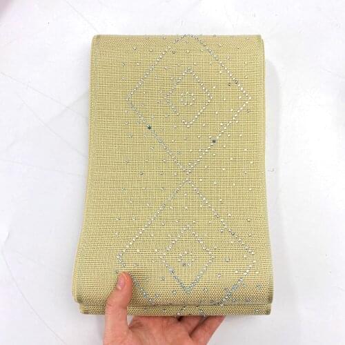 African ASO OKE High Quality Length 4.3M 014 ASO OKE WIth Beads Wedding Headtie Belt Cummerbunds