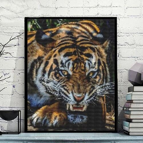 Tiger Beast New Full Round Diamond Painting Cartoon Diamond Embroidery Animal Picture Craft Cross Stitch Home Decor