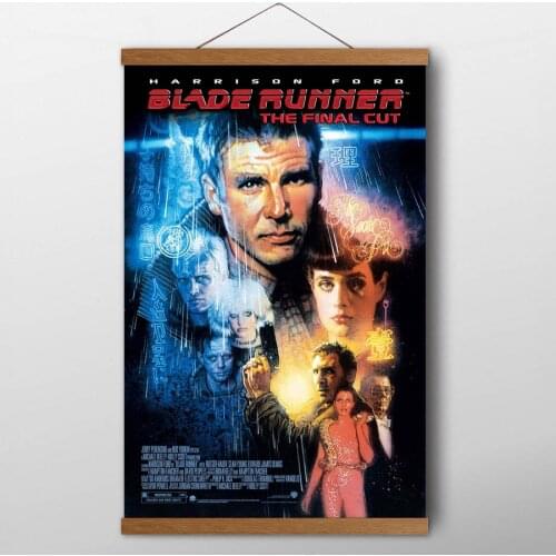 Blade Runner (1982)Movie Classic Posters and Prints Canvas Wall Art For Living Room Decor Teak Wood Scrolls Paintings