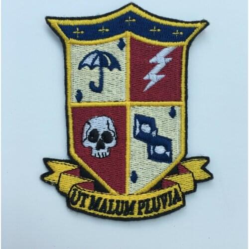 Handmade The Umbrella Academy Iron on Embroidery School Emblem Patch pins for backpacks