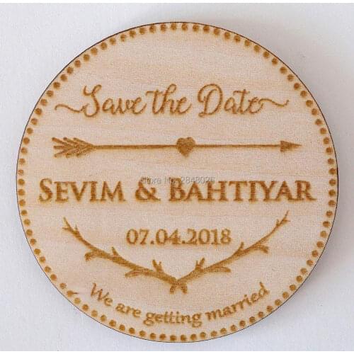 Personalized arrow and antler save the date magnet,Wooden Saved the Date, Wedding birthday baby bridal shower party favors gifts