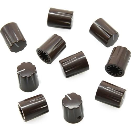 KAISH 10pcs Brown Guitar Scalloped Edge Davies 1900H Style AMP Knob Effect Pedal Knobs