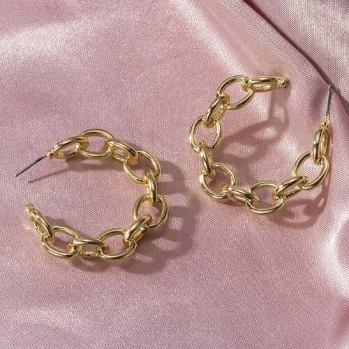 Fashion Gold Round Drop Earrings for Women Simple Geometric Vintage Statement Hollow out Earrings 2021 Trend New Wedding Jewelry