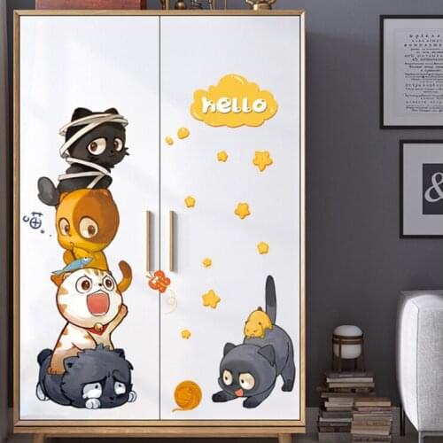 Cartoon Wall Stickers For Kids Rooms Baby Room Home Decoration Animal Nursery Wall Decoration Decals 60x90cm