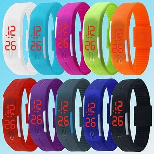 Men Women Silicone Red LED Sports Bracelet Touch Watch Digital Wrist Watch 2018 Military Electronics Watch dropshipping Relojes