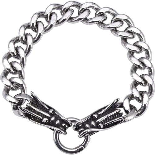 Viking Mens Dragon Head Bracelet Nordic Punk Titanium Steel Bracelet Mens Accessories